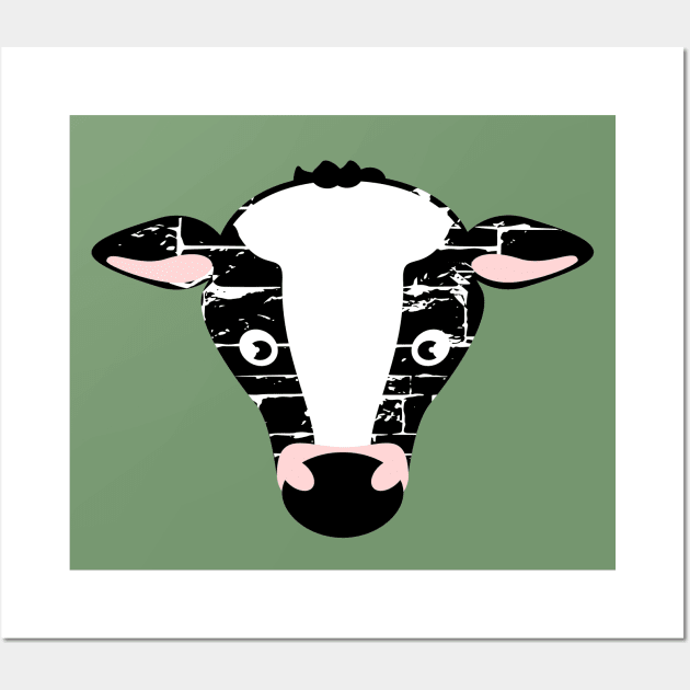 Cute Cow Face Wall Art by mailboxdisco